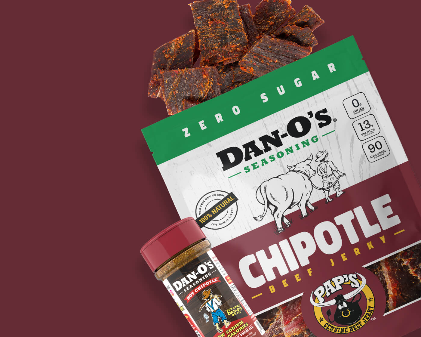Bag of Dan-O's Hot Chipotle Beef Jerky